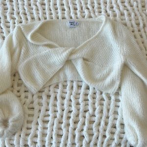 Princess polly white cropped sweater with twist